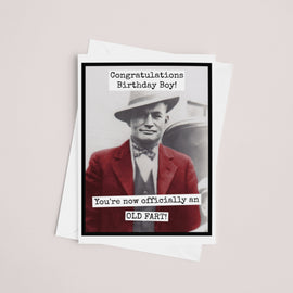Congratulations Birthday Boy... Vintage Man Greeting Card. - My Filosophy