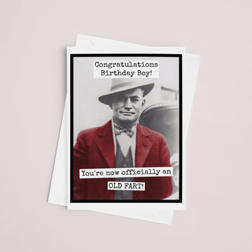 Congratulations Birthday Boy... Vintage Man Greeting Card. - My Filosophy