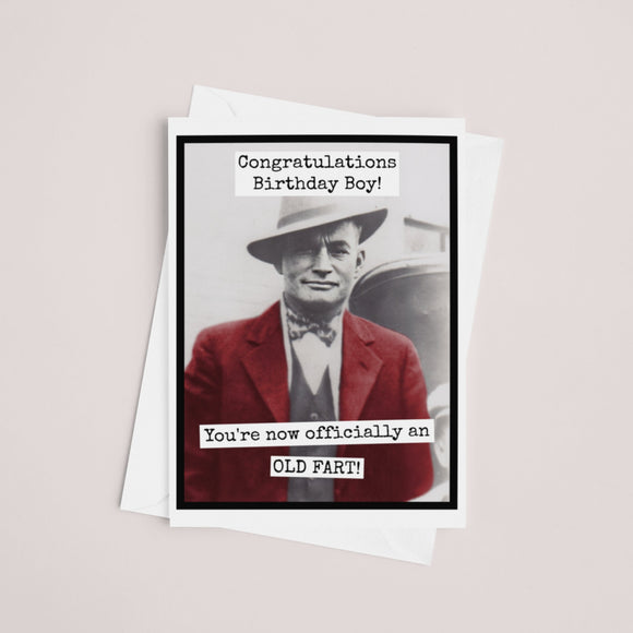 Congratulations Birthday Boy... Vintage Man Greeting Card. - My Filosophy