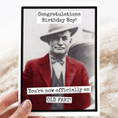 Congratulations Birthday Boy... Vintage Man Greeting Card. - My Filosophy