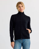 Cashmere Stand Collar Cardigan by Pura Cashmere-4
