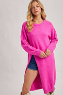 High Slit Longline Pullover-13