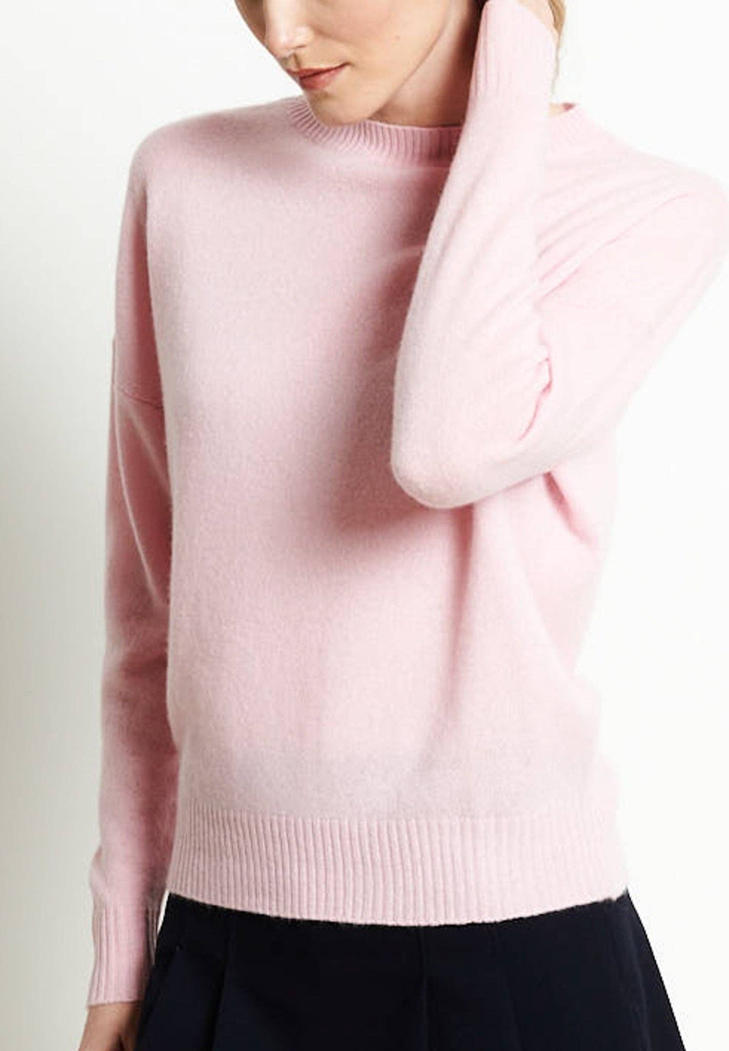 Studio Cashmere RIA 2 Baby pink oversized cashmere crew neck sweater