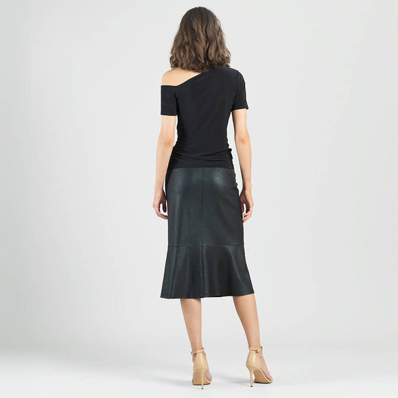 Clara Sunwoo Angular Drape Neck Off Shoulder Top