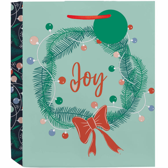 Design Design Tote Gift Bag - Joyful Holiday Wreath - Large - My Filosophy