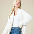 Waffle Marshmallow Cocoon Cardigan-8