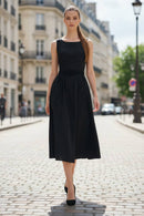 Belt Detail Midi Dress-1