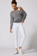 Cozy Fleece Flashdance Sweatshirt - Htr Steel Grey-3