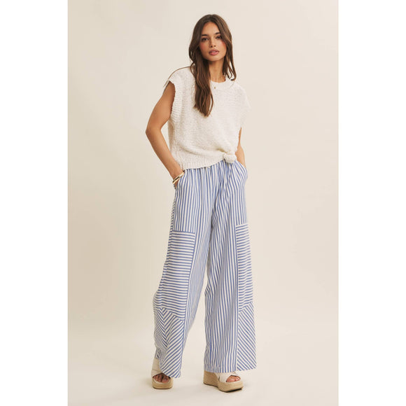 Textured Cotton Sleeveless Sweater Top