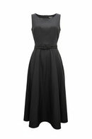 Belt Detail Midi Dress-4