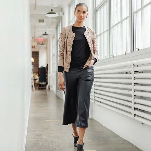 Clara Sunwoo Liquid Leather ™ Ruched Detail Jacket - COMING SOON