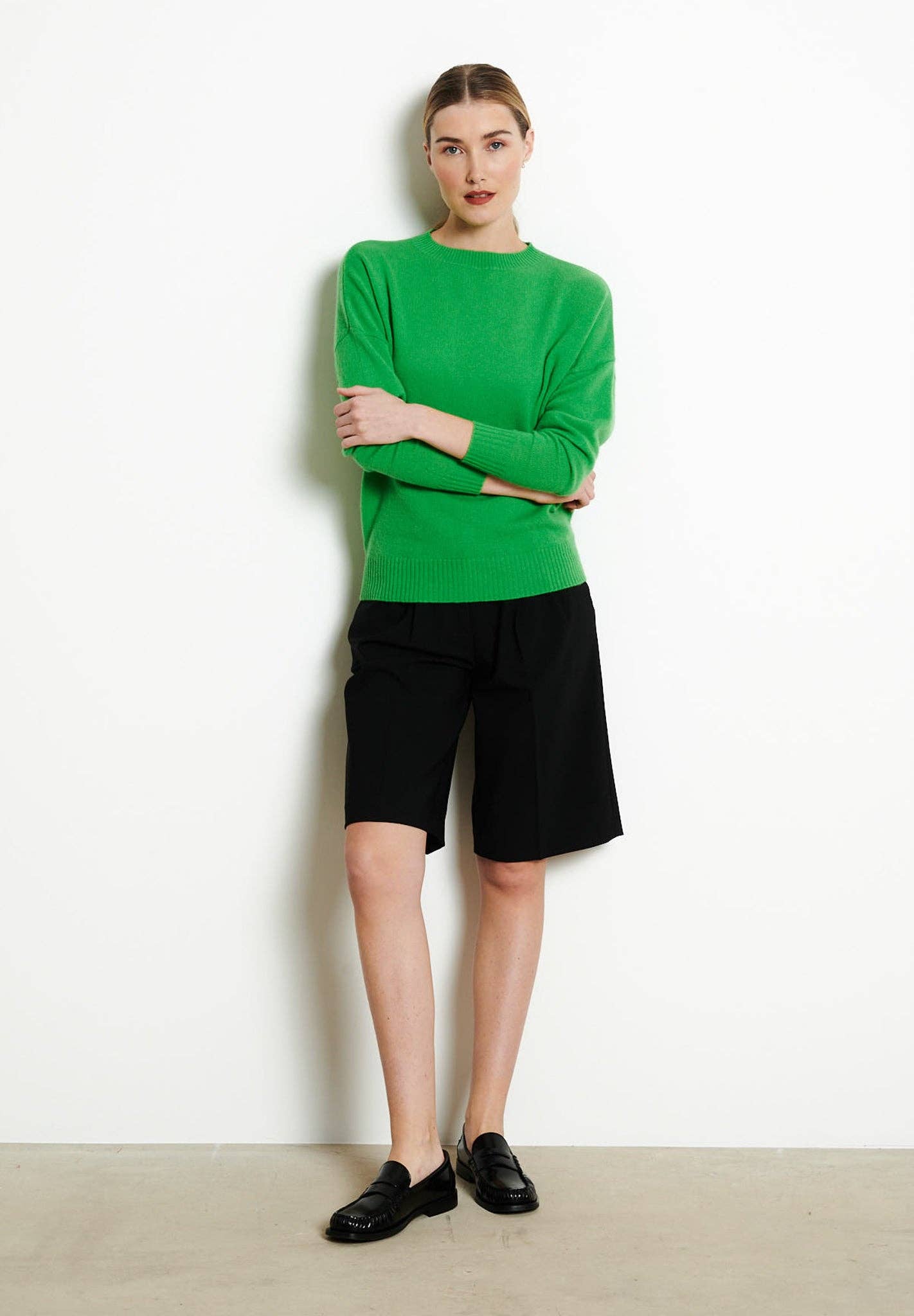 Studio Cashmere RIA 2 Apple green oversized cashmere crew neck sweater