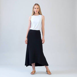 Clara Sunwoo Cascade Drape Hi-Low Maxi Skirt – Travel-Friendly, Wrinkle-Free - 0