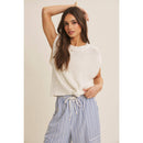 Textured Cotton Sleeveless Sweater Top-6