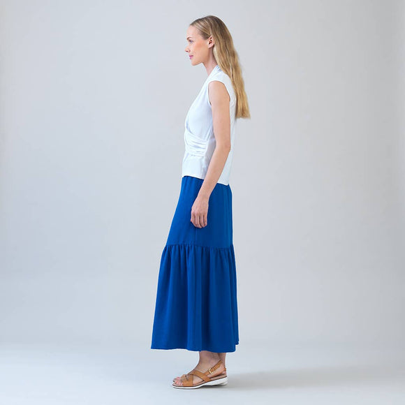 Clara Sunwoo Draped V-Neck Ruched Soft Knit Sleeveless Top