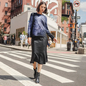 Clara Sunwoo Liquid Leather ™ Flounce Midi Skirt - 0