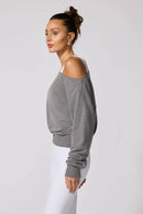 Cozy Fleece Flashdance Sweatshirt - Htr Steel Grey-6