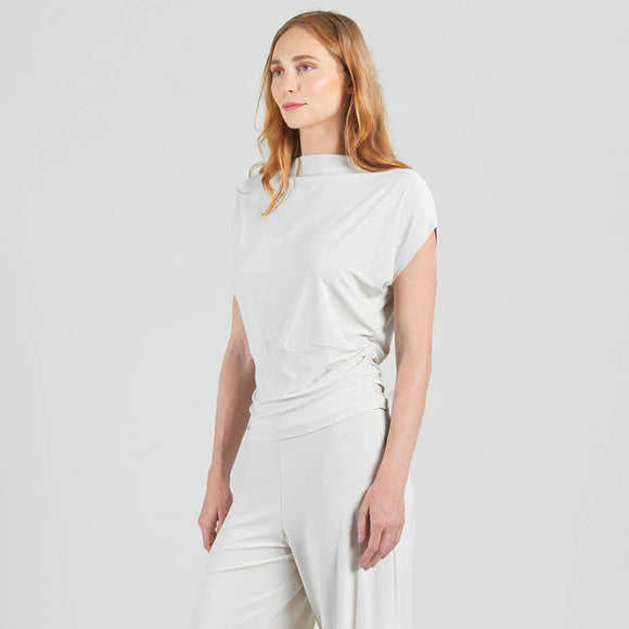 Clara Sunwoo Side Ruched Boat Neck Top - RESTOCKING IN JANUARY