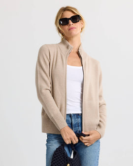 Cashmere Stand Collar Cardigan by Pura Cashmere - ARRIVING SOON - 0
