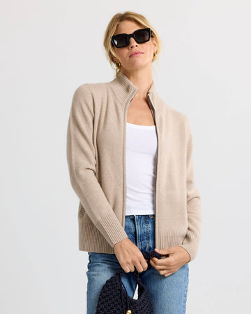 Cashmere Stand Collar Cardigan by Pura Cashmere - 0