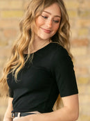 Inherit Essential Ribbed Half Sleeve Tee-26