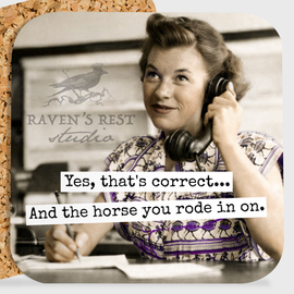 COASTER. Yes, That's Correct... Cheeky Novelty Funny Vintage