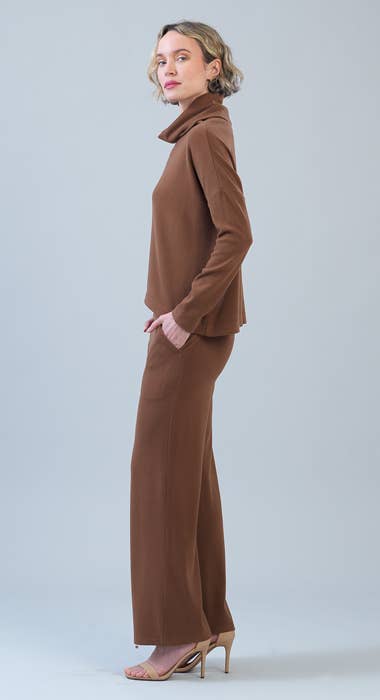 Clara Sunwoo Ultra Soft Travel Knit Turtleneck with Tipped Hem