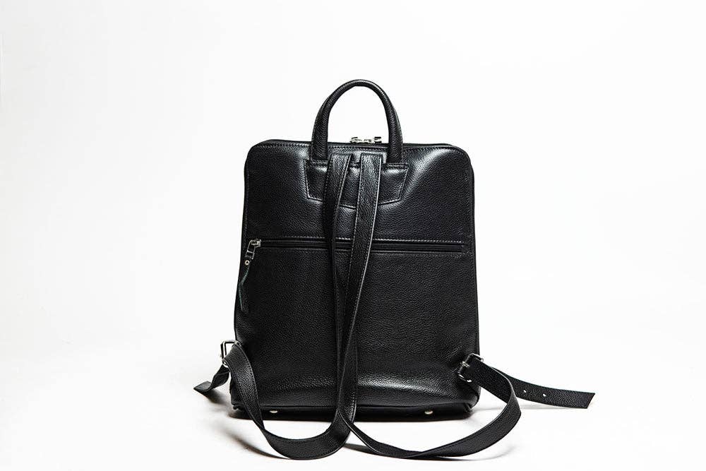 Hides Tech Leather Backpack: Small / Black - My Filosophy