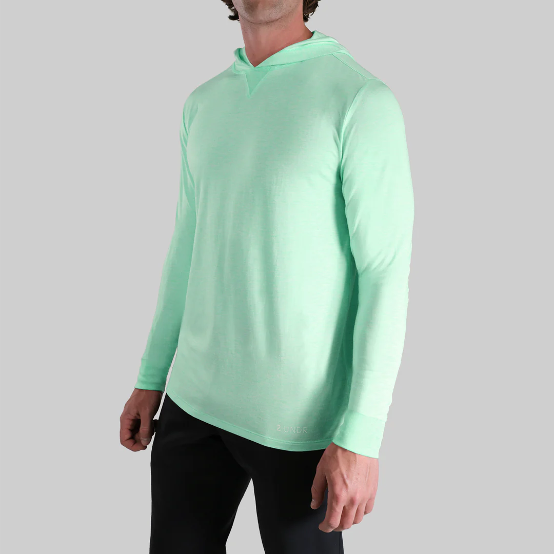Buy heathered-light-green 2Undr Luxe Long Sleeve Hooded Tee