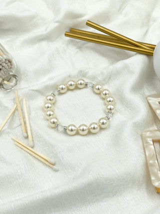 Joanna Bisley Pearl with Crystal and Silver Rondelles