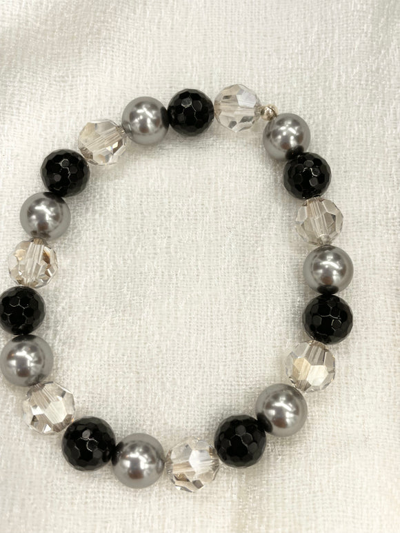 Joanna Bisley Austrian Crystal Pearl Black Onyx B3779