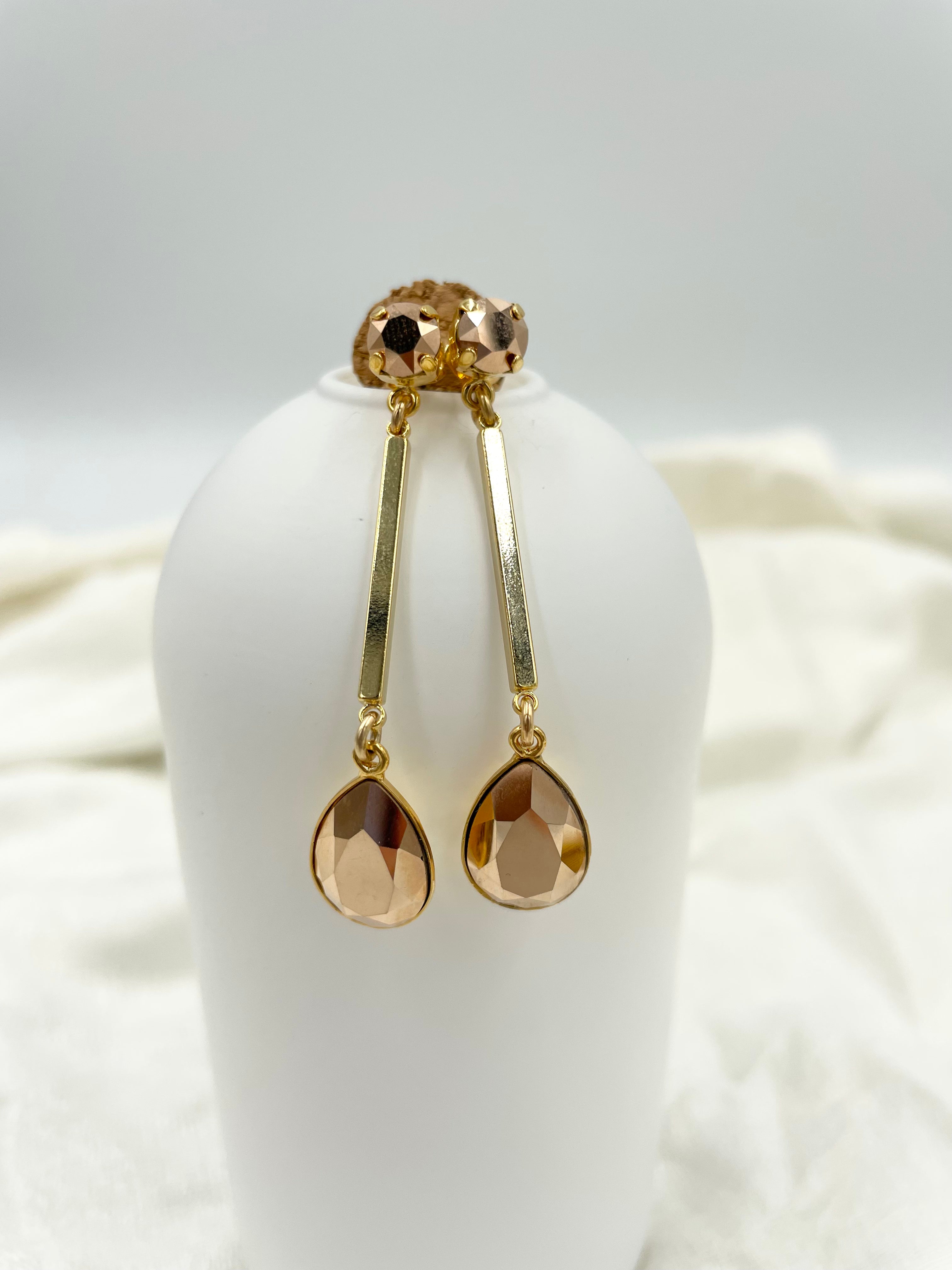 Joanna Bisley Rose gold Austrian Crystal with Gold Bar