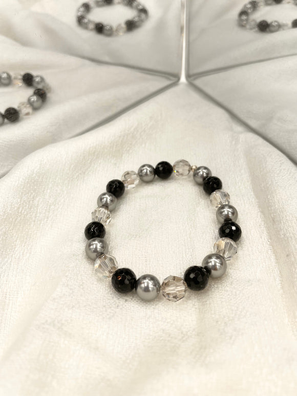 Joanna Bisley Austrian Crystal Pearl Black Onyx B3779