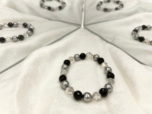 Joanna Bisley Austrian Crystal Pearl Black Onyx B3779