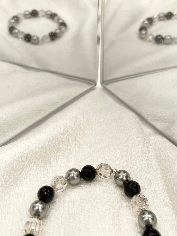 Joanna Bisley Austrian Crystal Pearl Black Onyx B3779