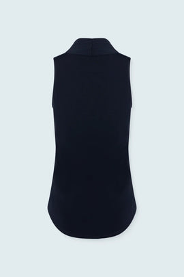 Iris Setlakwe Matte Jersey Sleeveless Pleated V-Neck Top - My Filosophy