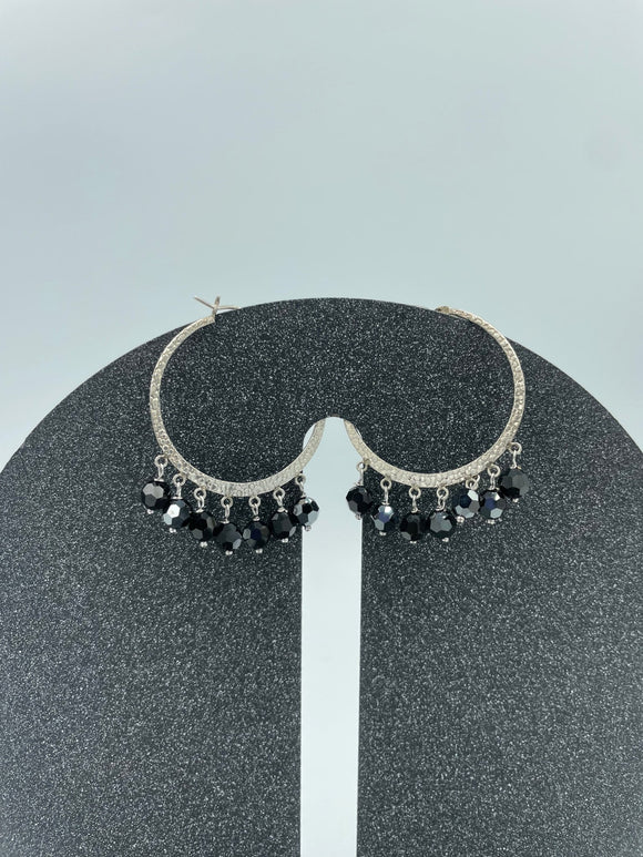 Joanna Bisley Austrian Crystal Sterling silver large hoops - My Filosophy