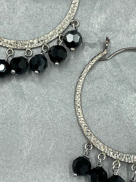 Joanna Bisley Austrian Crystal Sterling silver large hoops - My Filosophy