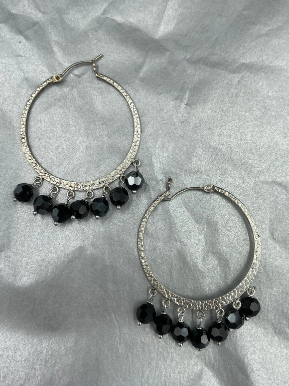 Joanna Bisley Austrian Crystal Sterling silver large hoops - My Filosophy