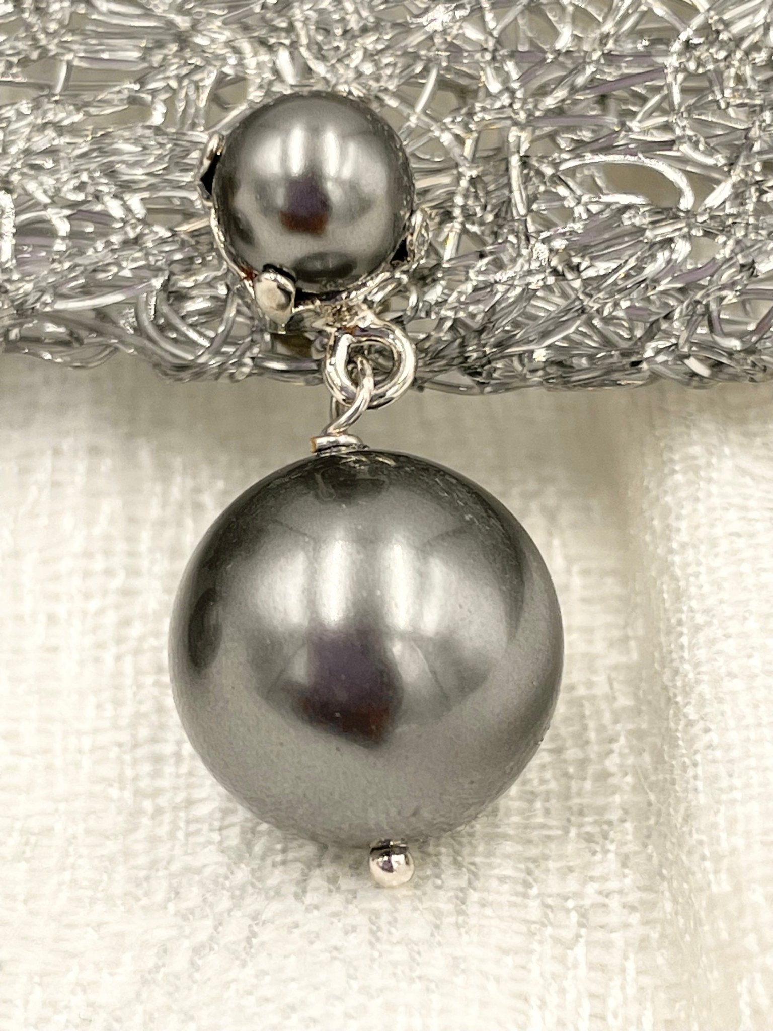 Joanna Bisley Dark Grey Swarovski Pearl Earrings - My Filosophy