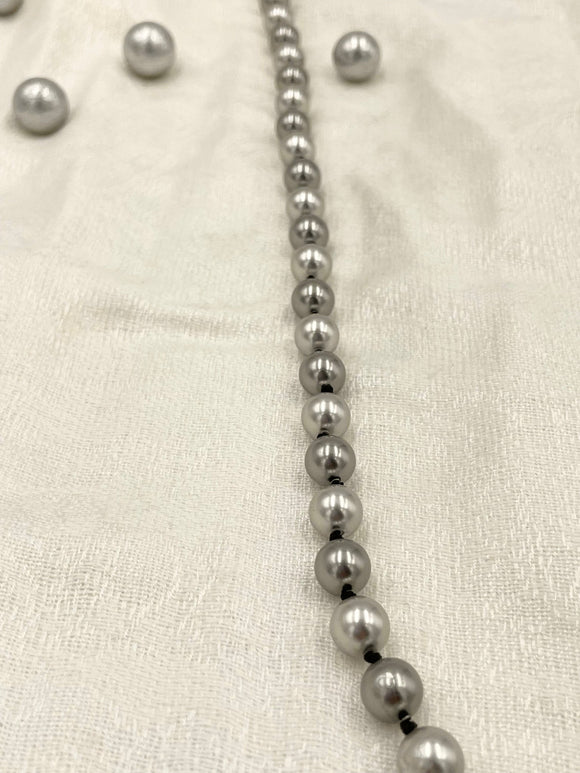 Joanna Bisley Grey Silk Beadknotted Necklace N1529 - My Filosophy