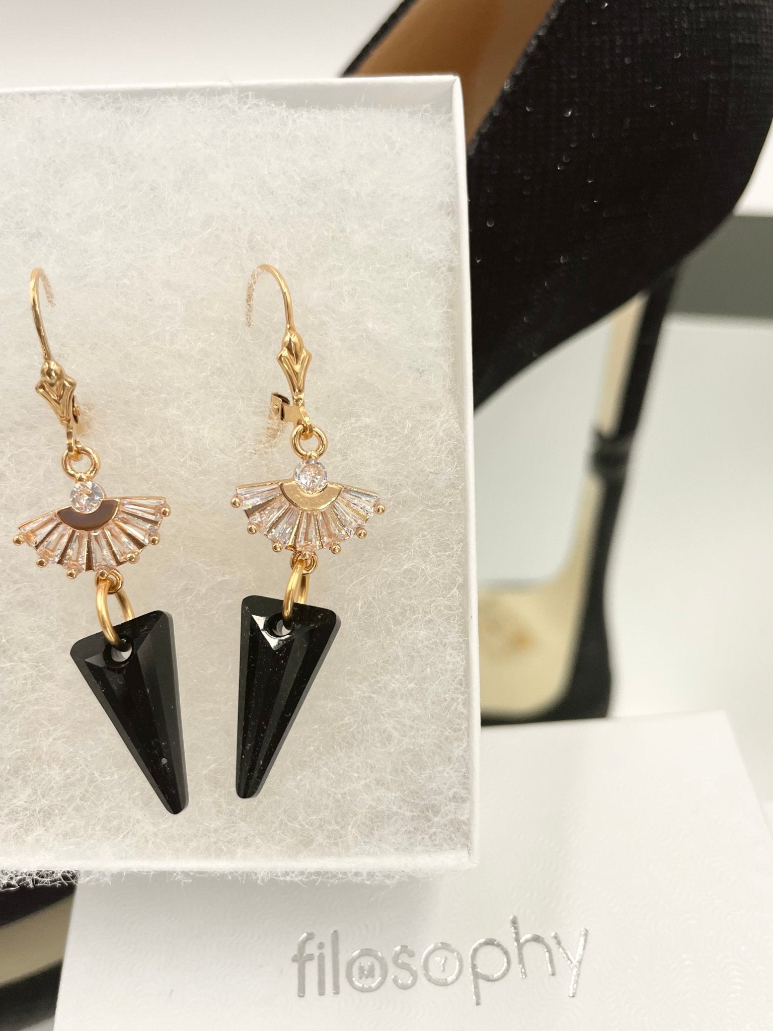 Joanna Bisley Jet Darcy Spike Earrings - My Filosophy