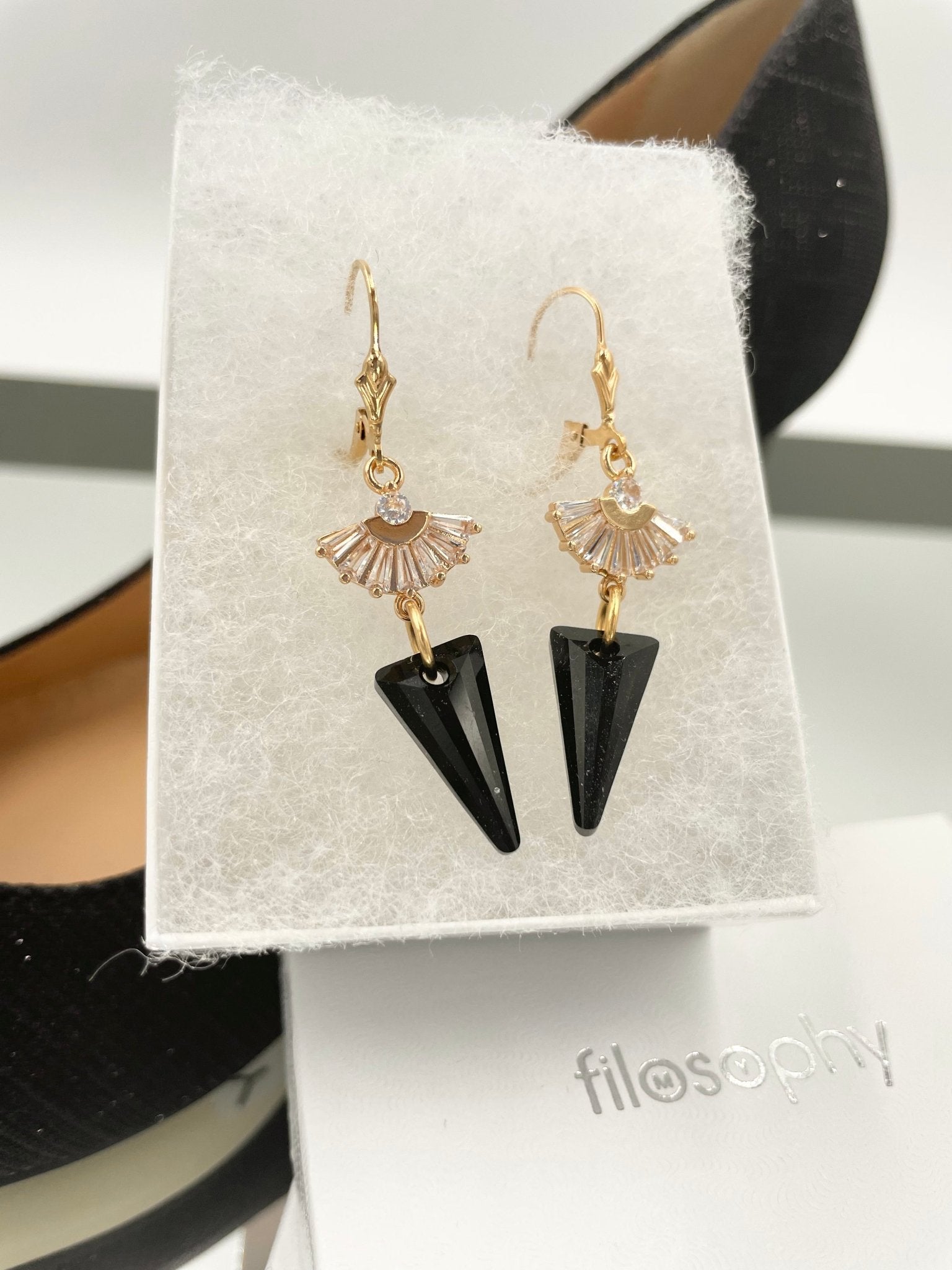 Joanna Bisley Jet Darcy Spike Earrings - My Filosophy