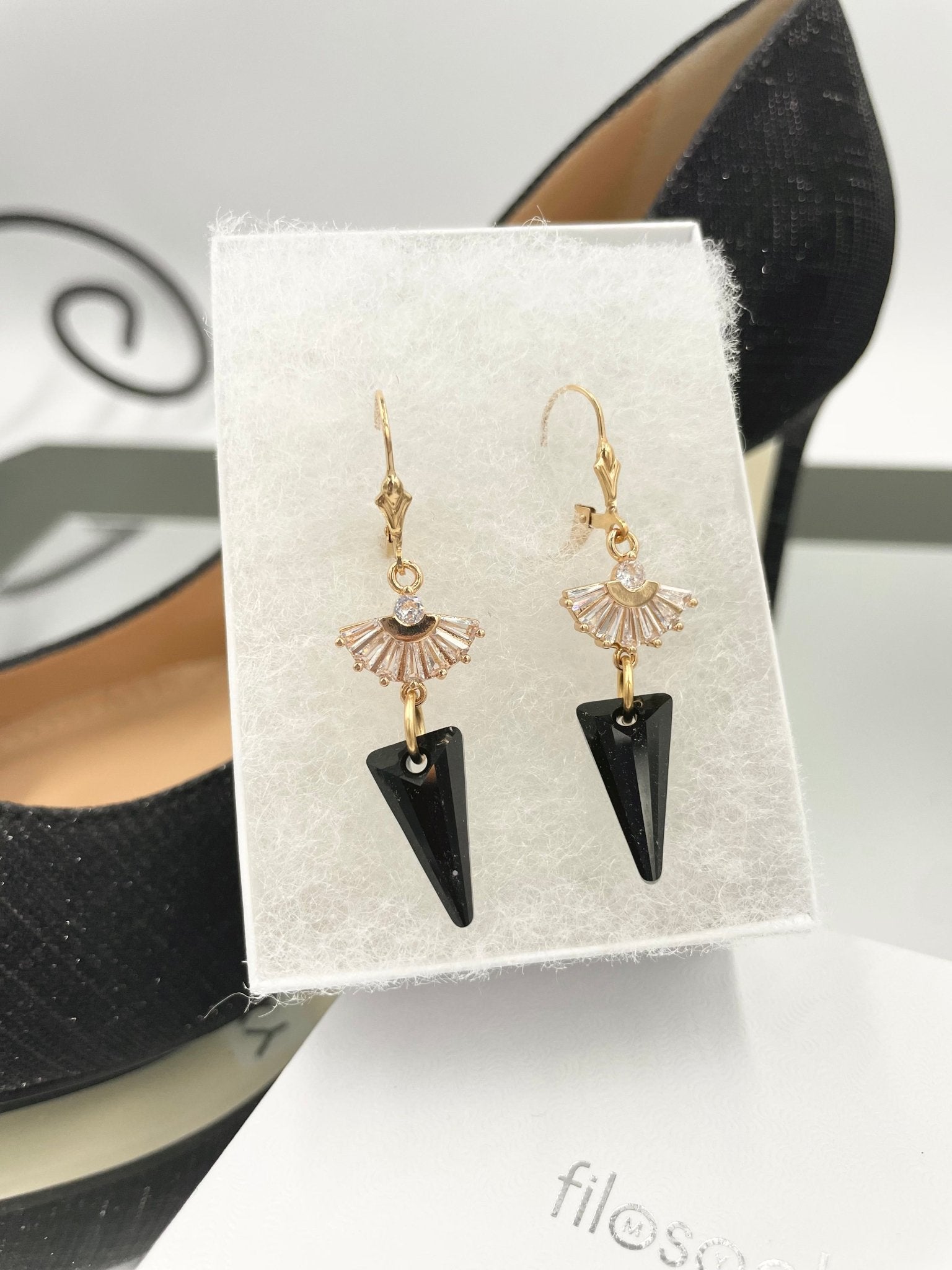 Joanna Bisley Jet Darcy Spike Earrings - My Filosophy