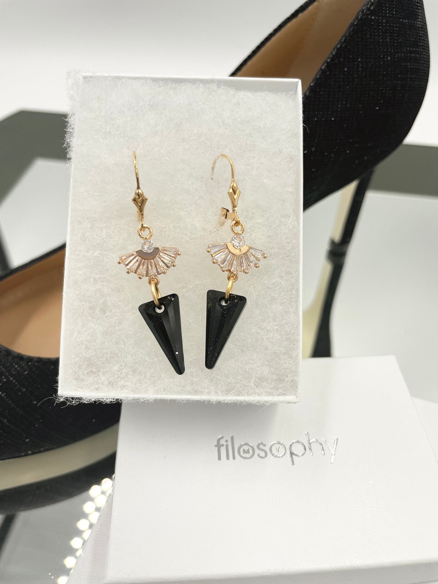 Joanna Bisley Jet Darcy Spike Earrings - My Filosophy