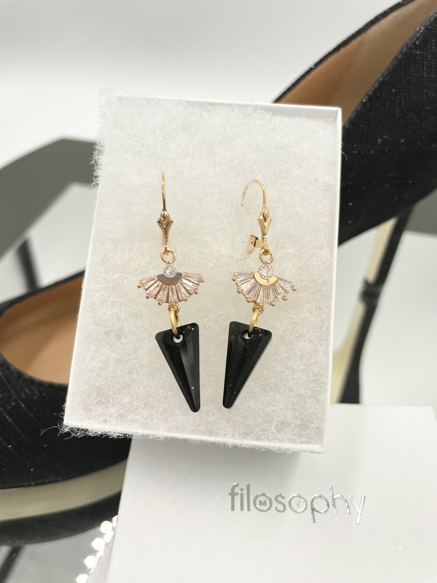 Joanna Bisley Jet Darcy Spike Earrings - My Filosophy