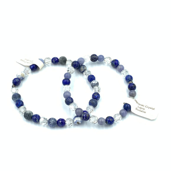 Joanna Bisley Lapis Soladite Swarovski Crystal Bracelet B3411 - My Filosophy