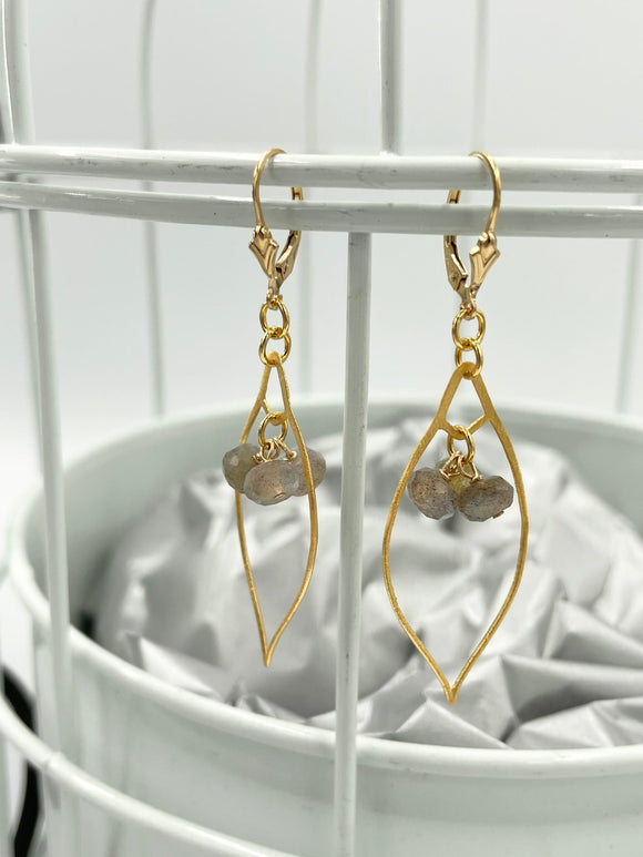 Joanna Bisley Leaf Motif Labradorite earrings - My Filosophy