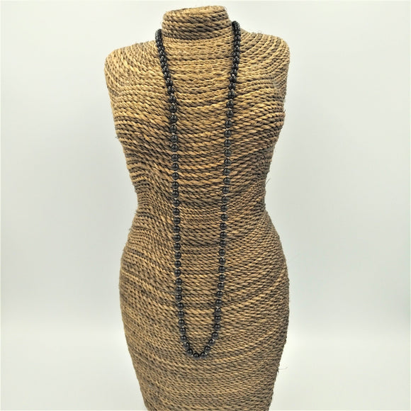 Joanna Bisley Mystic Jet Pearl & Silk Knotted Necklace - My Filosophy