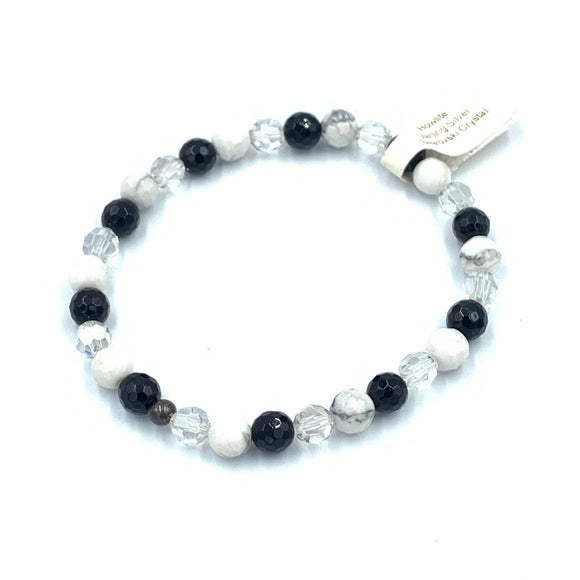 Joanna Bisley Swarovski Crystal Sterling Silver, and Howlite Bracelet B3295ho - My Filosophy